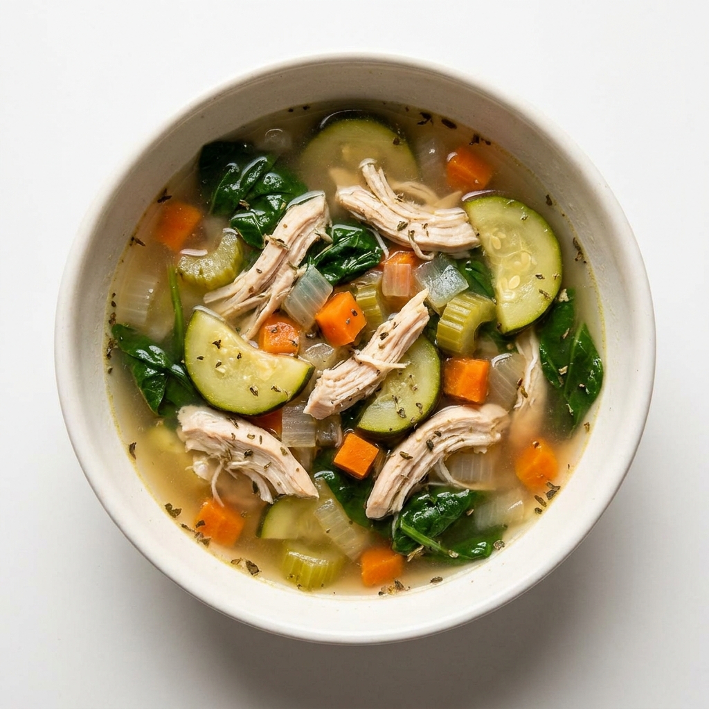 Dutch Oven Chicken Vegetable Soup, prepared as a finished Lila recipe