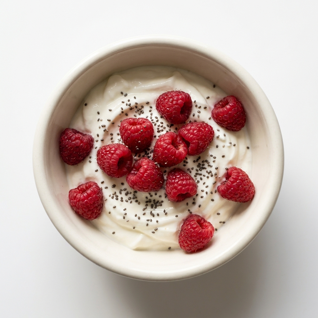 Greek Yogurt Berry Chia Crunch Bowl, prepared as a finished Lila recipe