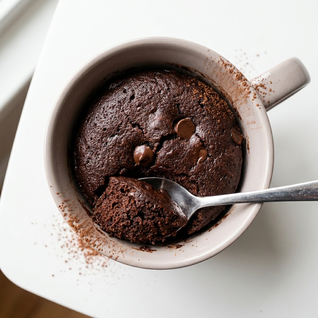High Protein Chocolate Microwave Mug Cake, prepared as a finished Lila recipe