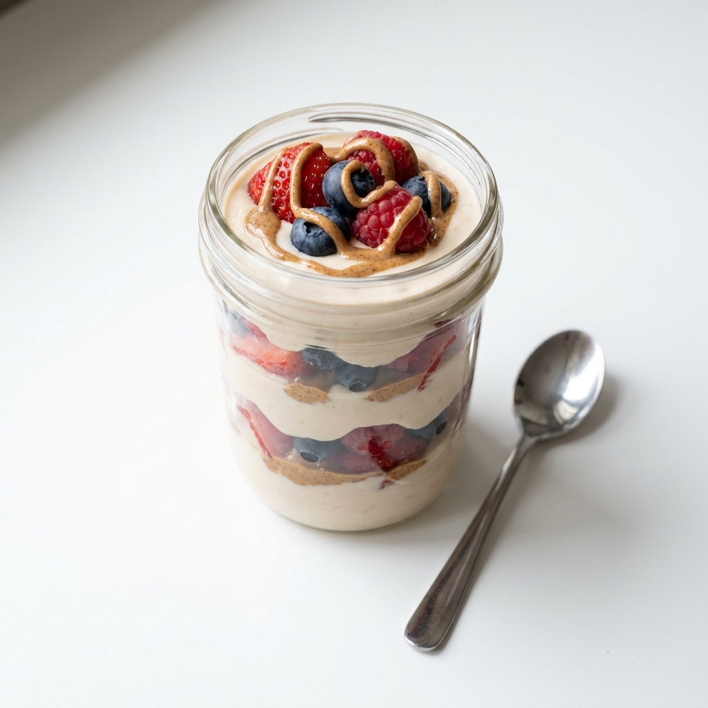 Protein Cheesecake Parfait with Berries, prepared as a finished Lila recipe