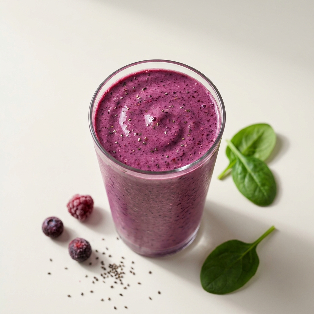 Berry Chia Protein Metabolism Smoothie, prepared as a finished Lila recipe