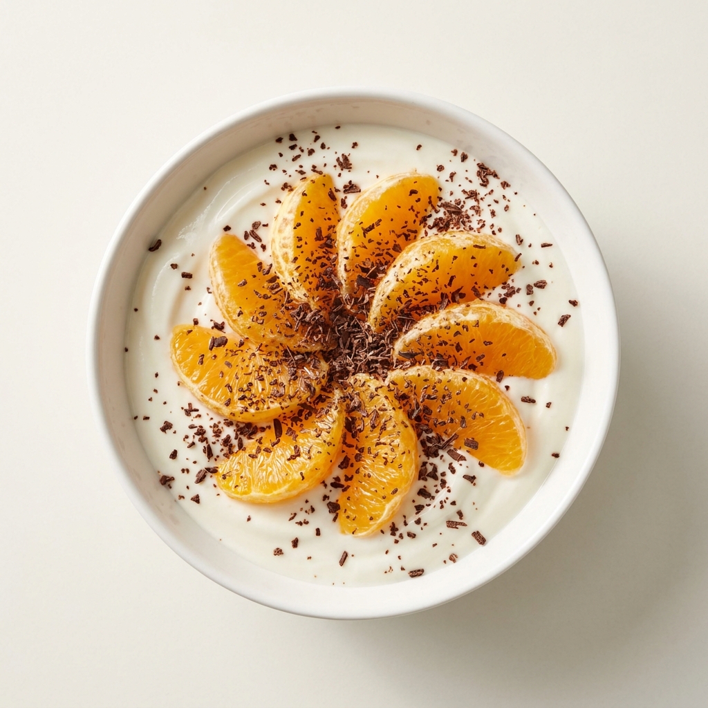Orange and Dark Chocolate Collagen Greek Yogurt Bowl, prepared as a finished Lila recipe