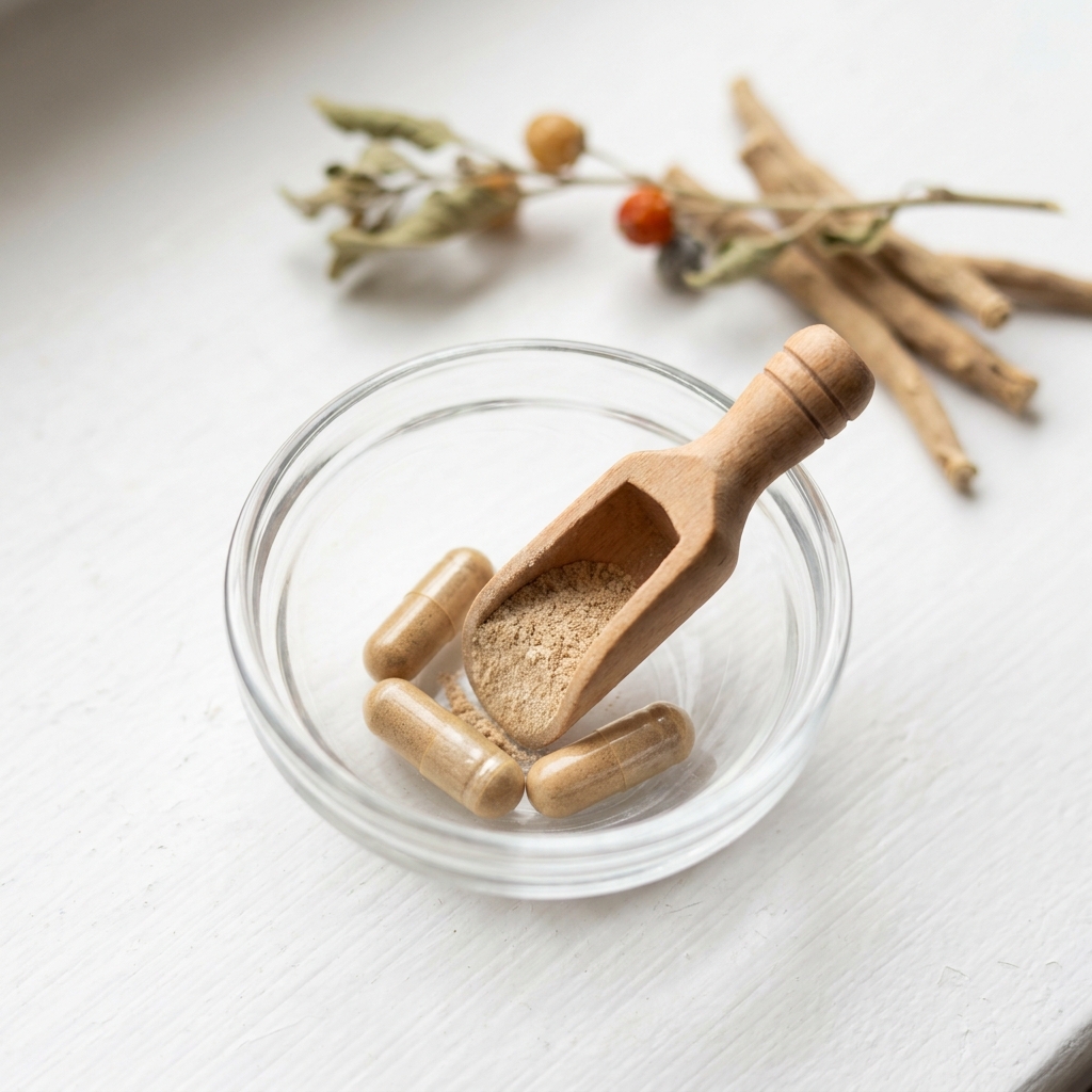 Unbranded presentation of Natural Ashwagandha & Magnesium Supplement