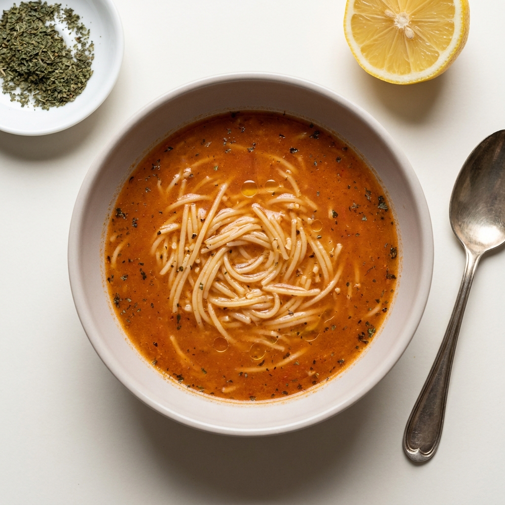 Turkish Sehreye Corbasi, prepared as a finished Lila recipe