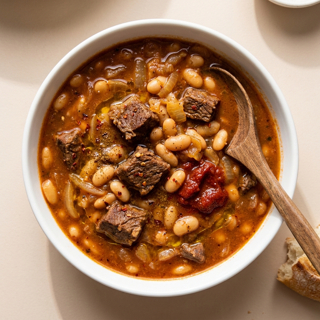 Turkish Etli Kuru Fasulye, prepared as a finished Lila recipe