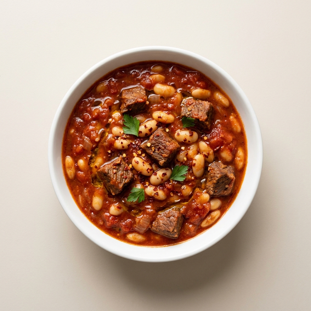 Turkish Etli Kuru Fasulye, prepared as a finished Lila recipe