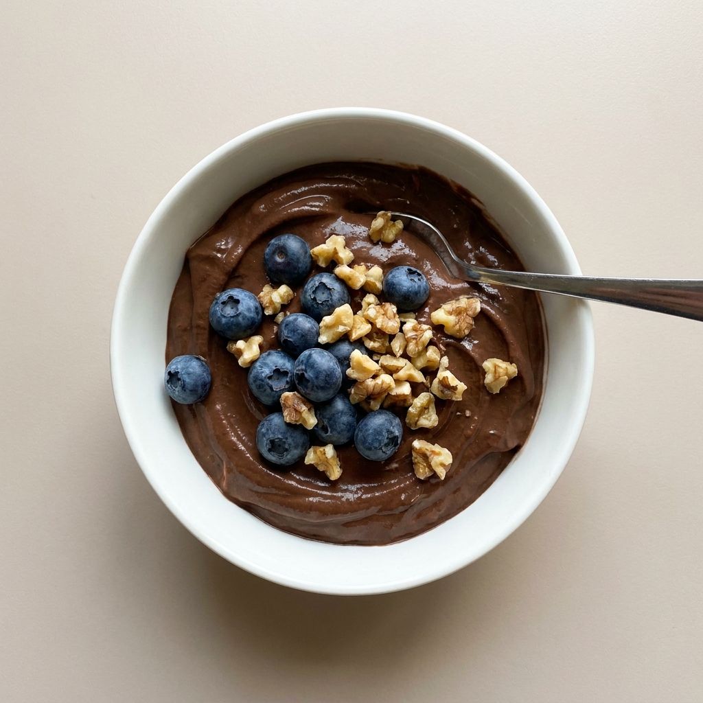 Chocolate Greek Yogurt Protein Crunch Bowl, prepared as a finished Lila recipe