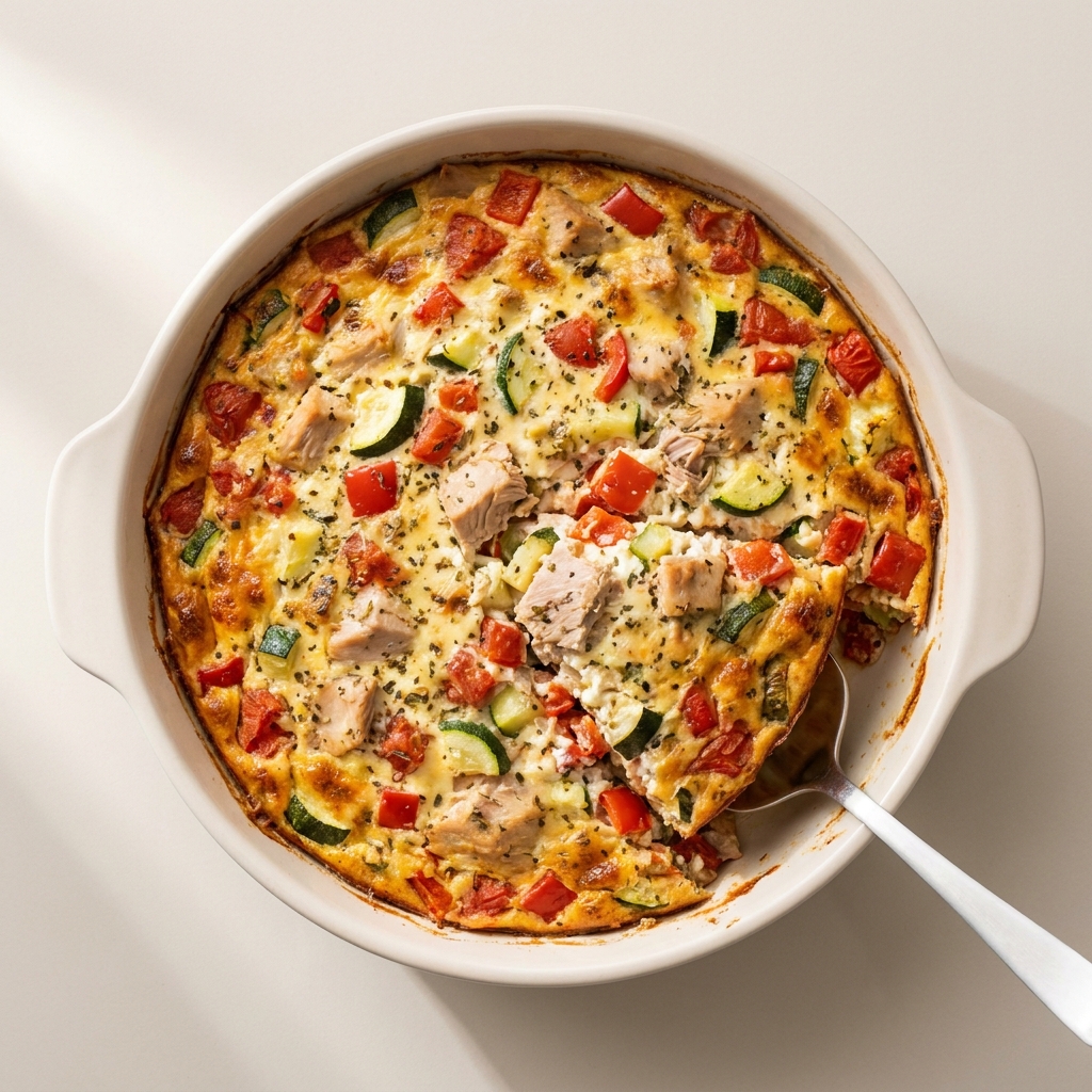 High-Protein Mediterranean Tuna Casserole, prepared as a finished Lila recipe