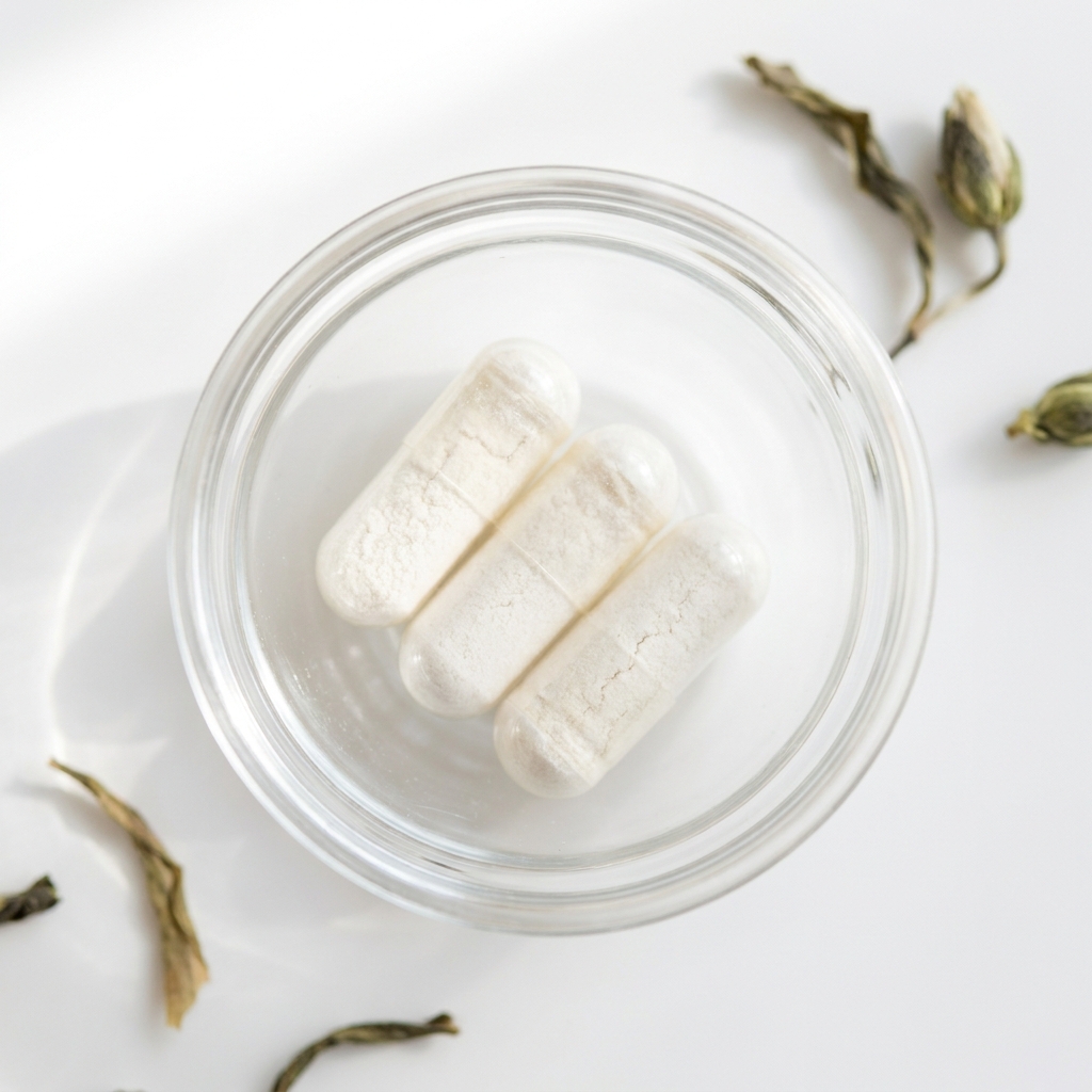 Unbranded presentation of L-Theanine Supplement for Calm and Focus