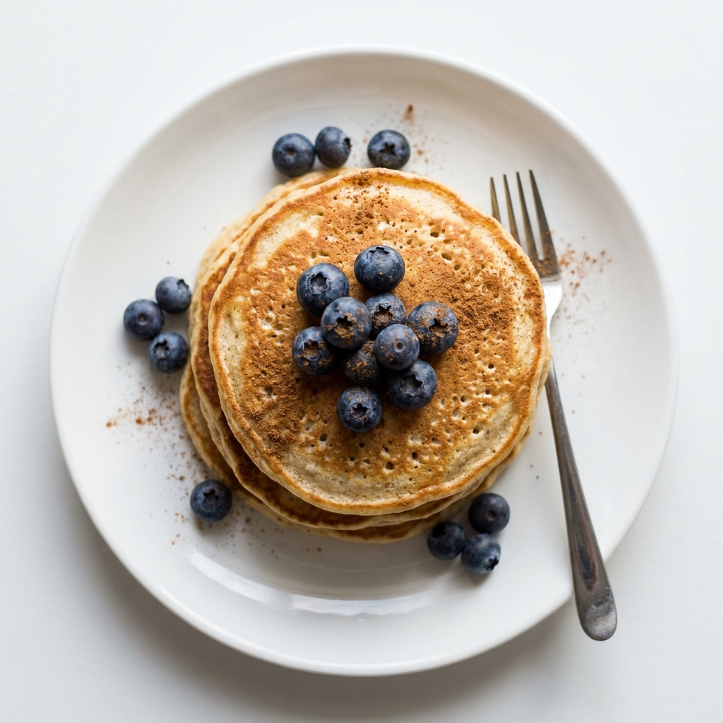 Fluffy Cottage Cheese Oat Pancakes, prepared as a finished Lila recipe
