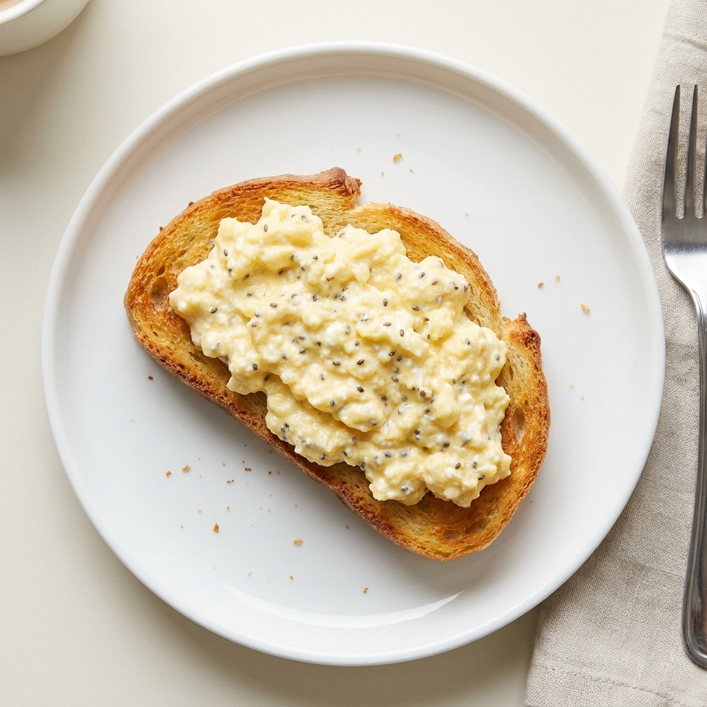 High Protein Portuguese Toast With Scrambled Eggs, prepared as a finished Lila recipe
