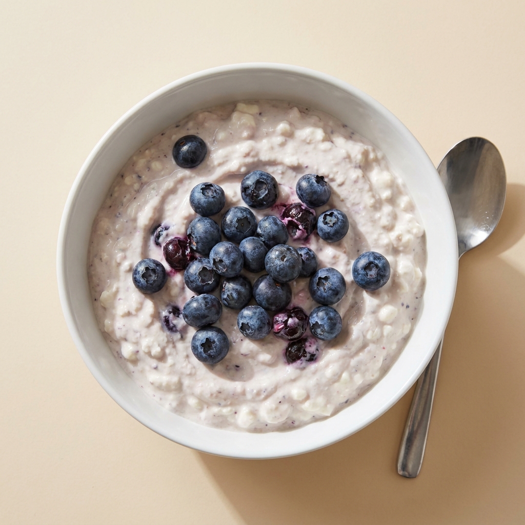 High Protein Berry Cottage Cheese Bowl, prepared as a finished Lila recipe