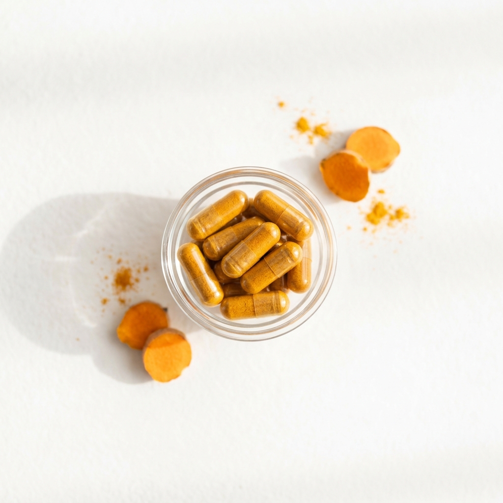 Unbranded presentation of Turmeric Supplement for Hormonal Balance