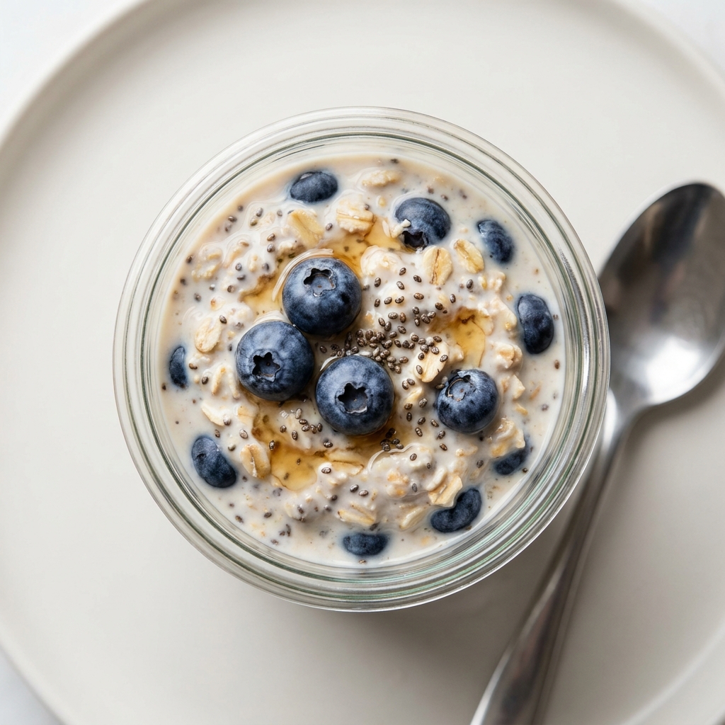 Vanilla Berry Greek Yogurt Overnight Oats, prepared as a finished Lila recipe