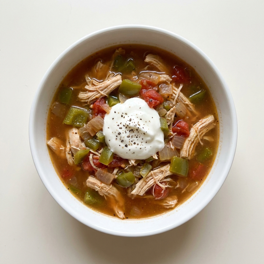 Slow Cooker High Protein Chicken Fajita Soup, prepared as a finished Lila recipe