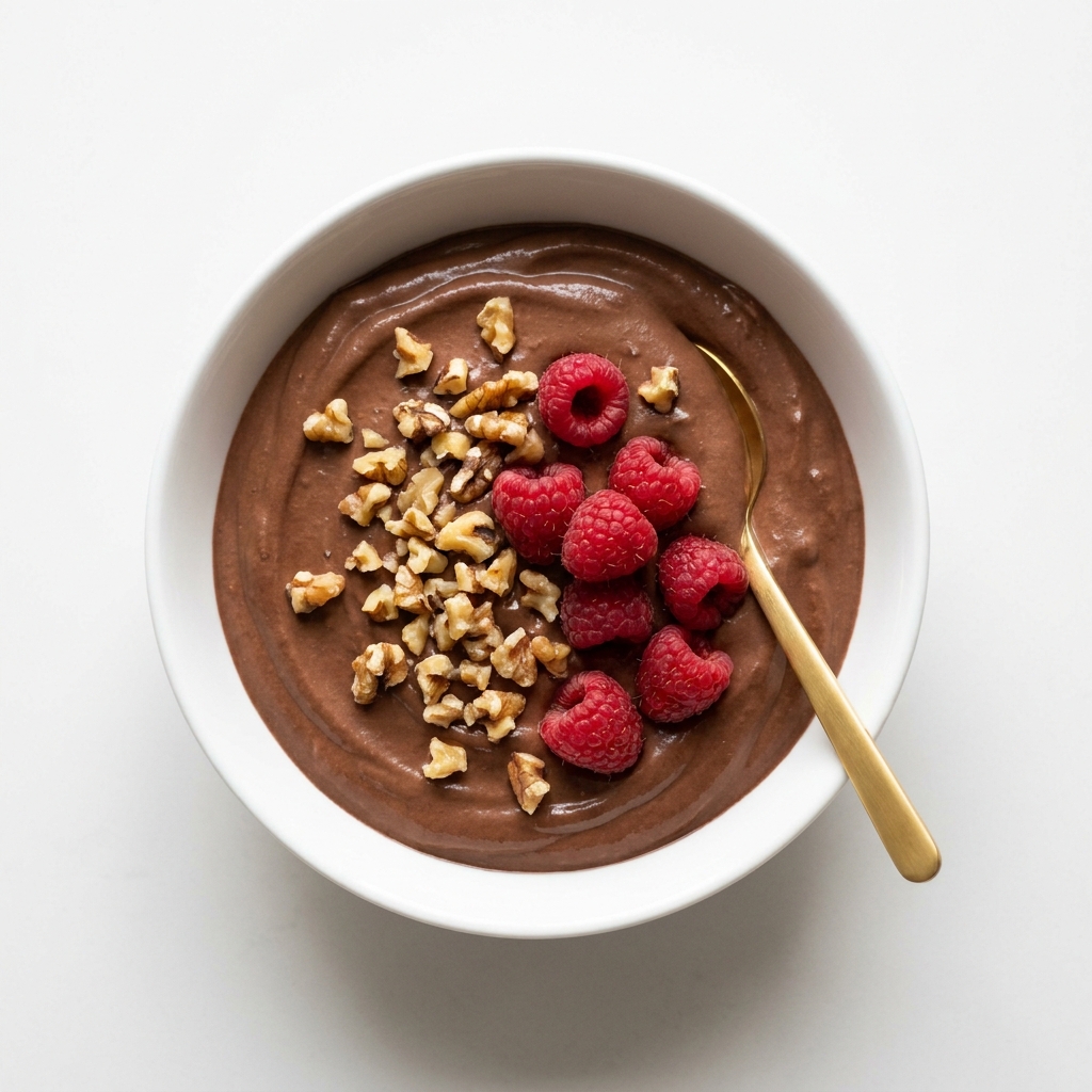 Whipped Chocolate Greek Yogurt Bowl with Berries, prepared as a finished Lila recipe