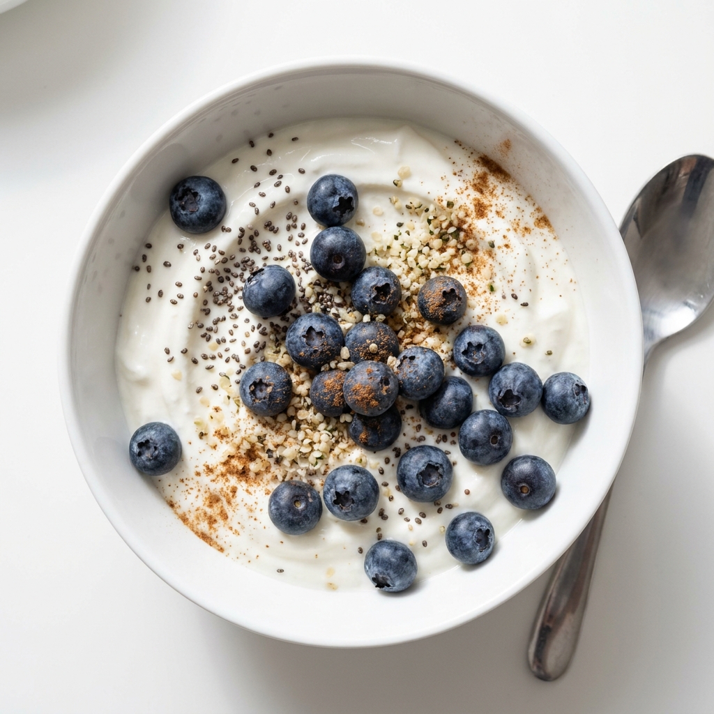 Quick High Protein Greek Yogurt Berry Bowl, prepared as a finished Lila recipe