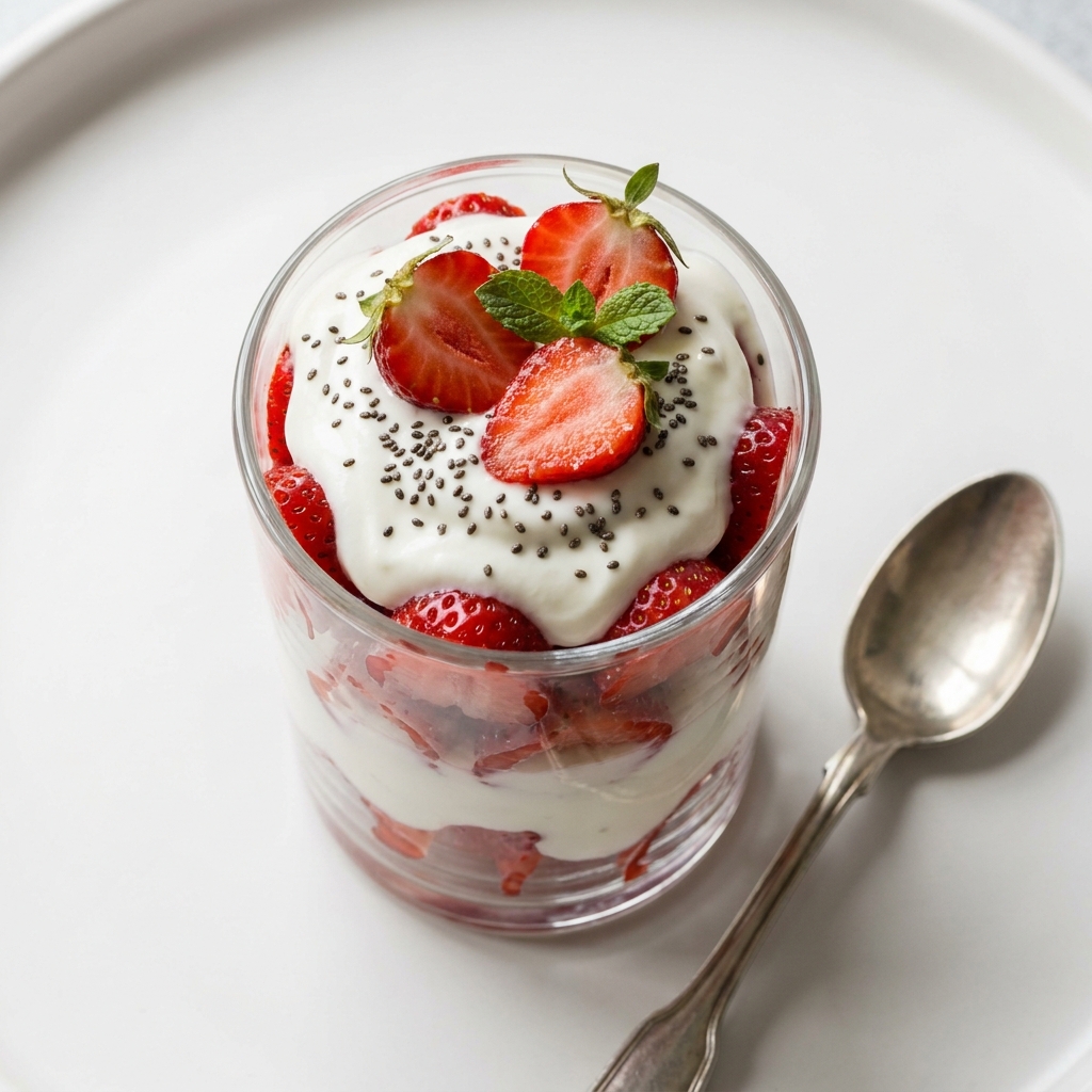 Strawberry Yogurt Parfait, prepared as a finished Lila recipe
