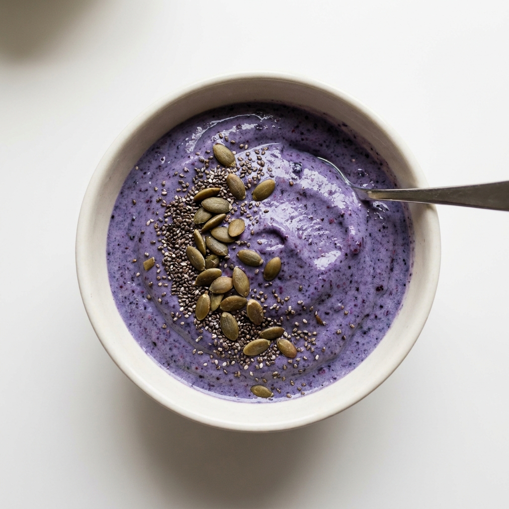 High Protein Kefir and Blueberry Smoothie Bowl, prepared as a finished Lila recipe