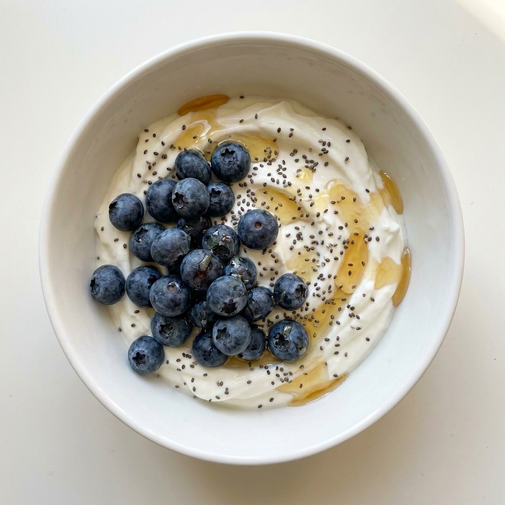 Greek Yogurt with Berries and Chia Seeds, prepared as a finished Lila recipe