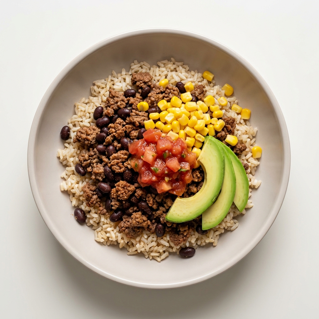 15-Minute Beef Taco Bowls, prepared as a finished Lila recipe