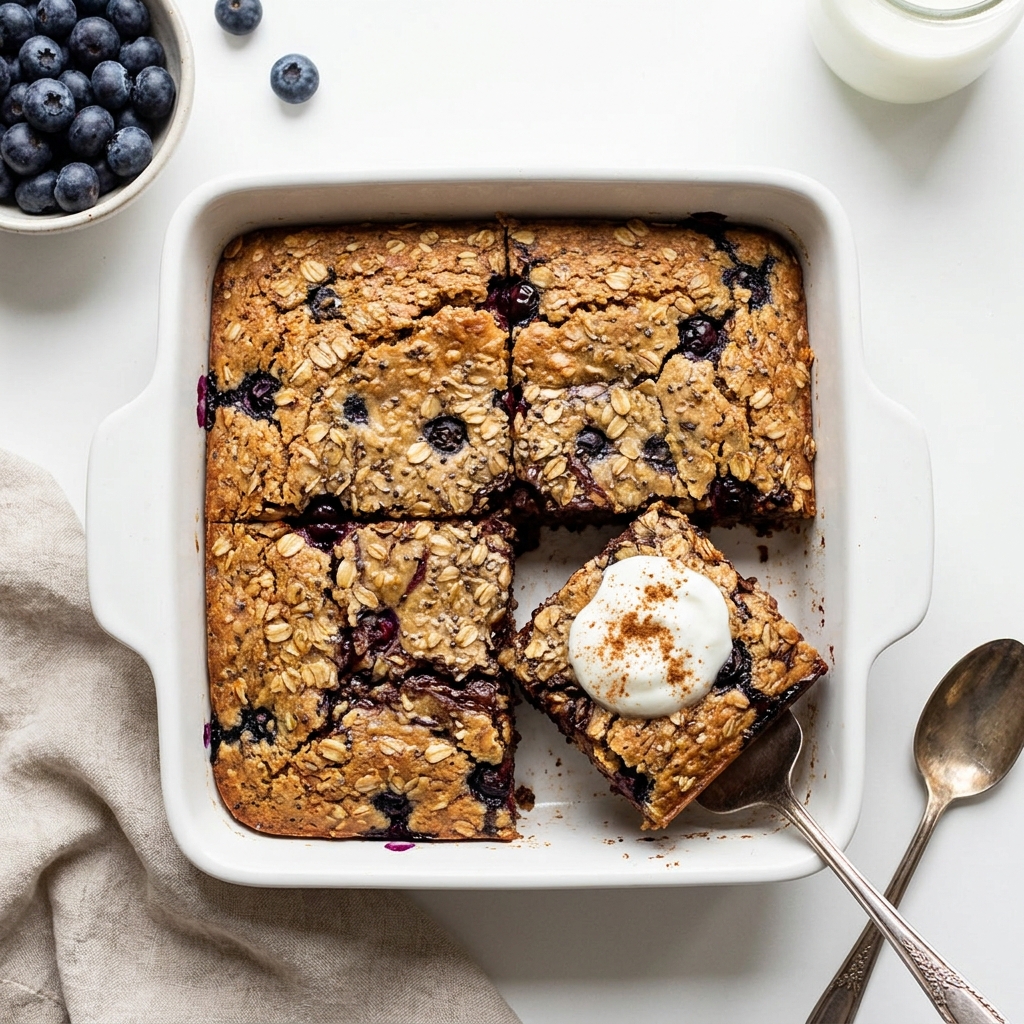 High Protein Chocolate Berry Baked Oatmeal, prepared as a finished Lila recipe