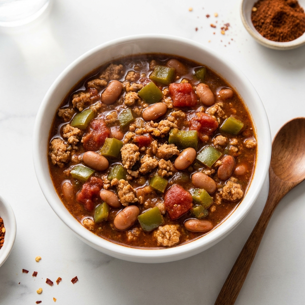 Lean Ground Chicken Chili, prepared as a finished Lila recipe