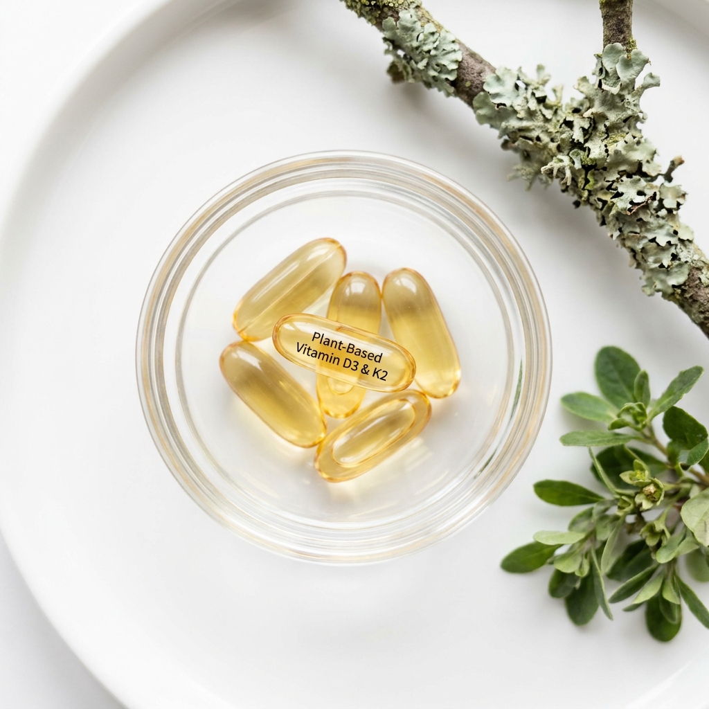 Unbranded presentation of Plant-Based Vitamin D3 & K2