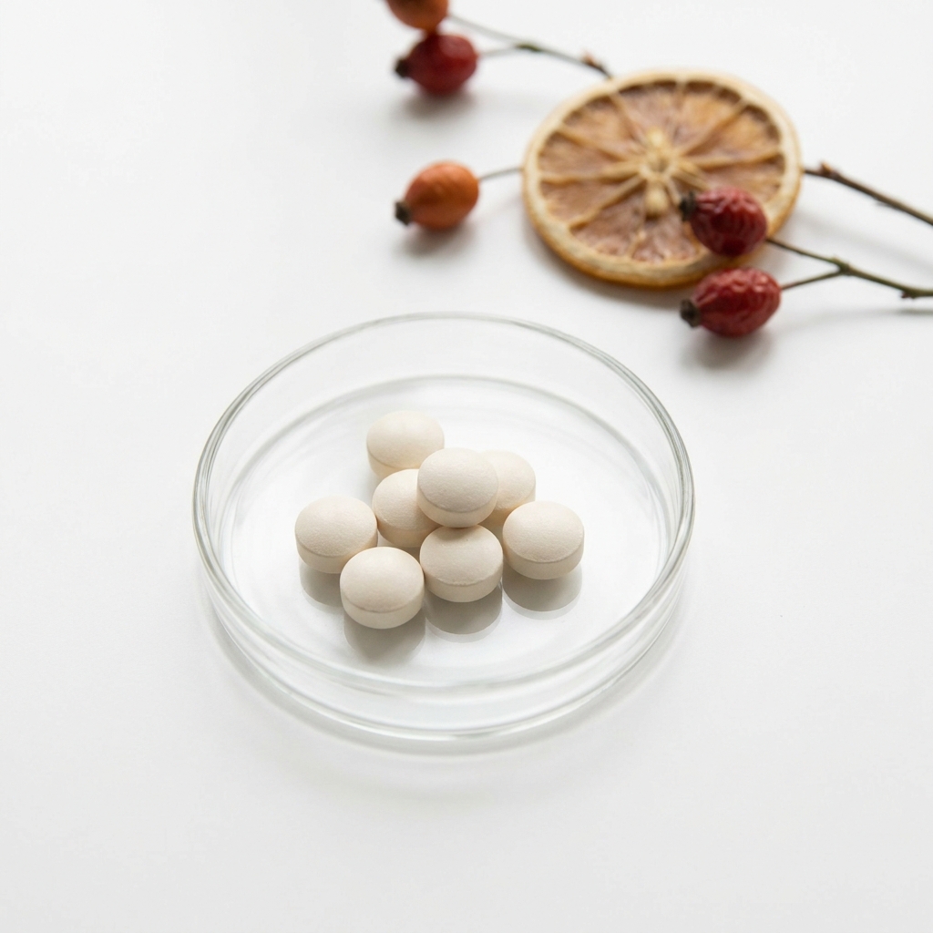 Unbranded presentation of Vitamin C Supplement for Hormonal Support