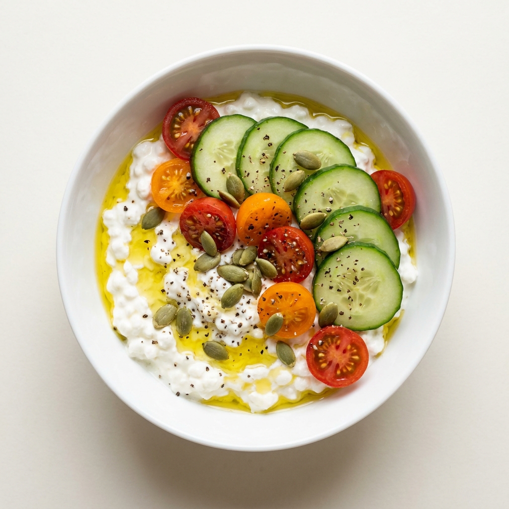 High-Protein Savory Cottage Cheese Bowl, prepared as a finished Lila recipe
