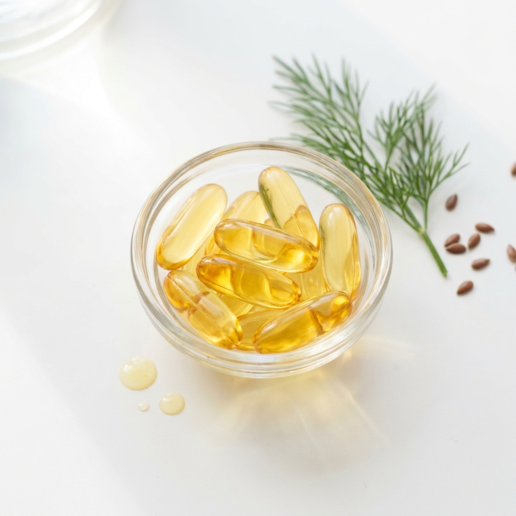 Unbranded presentation of Omega-3 Fatty Acid Supplement