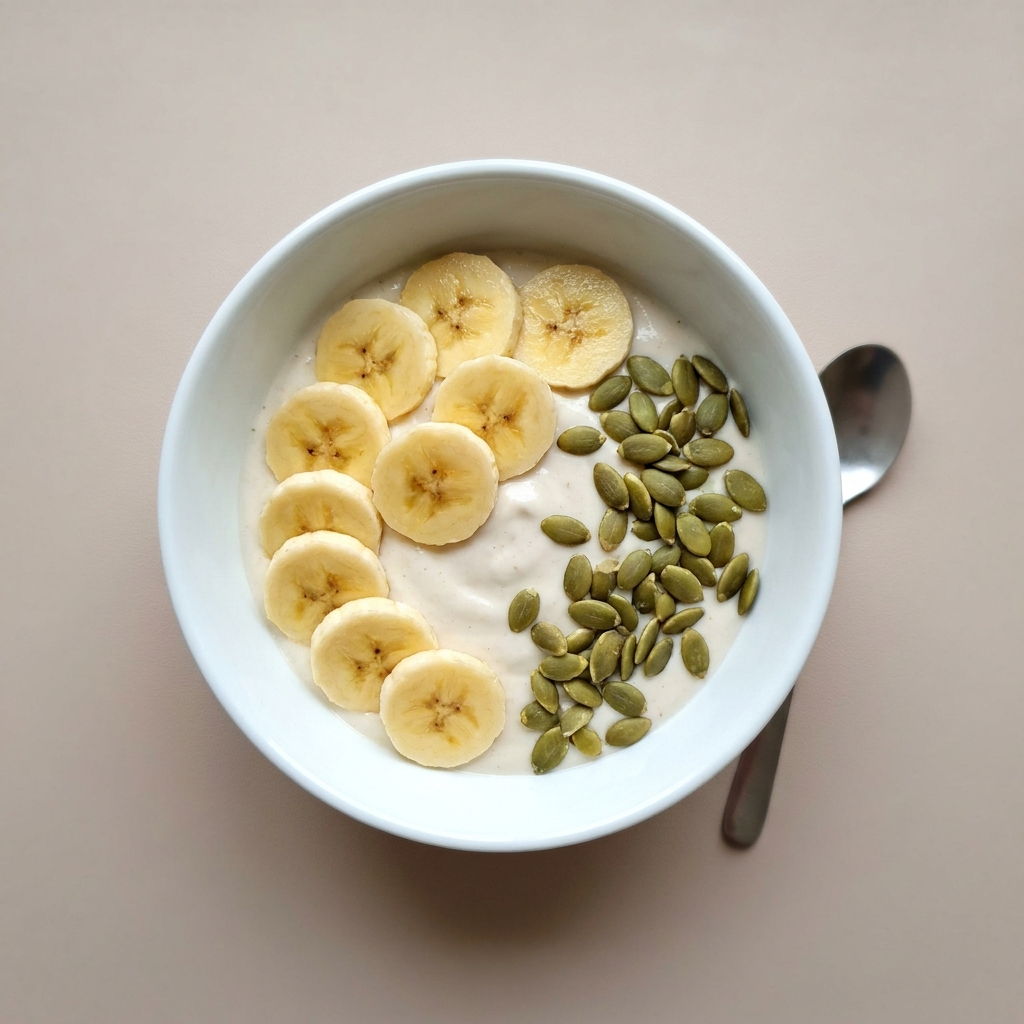 Gentle Coconut Yogurt Bowl with Banana and Seeds, prepared as a finished Lila recipe