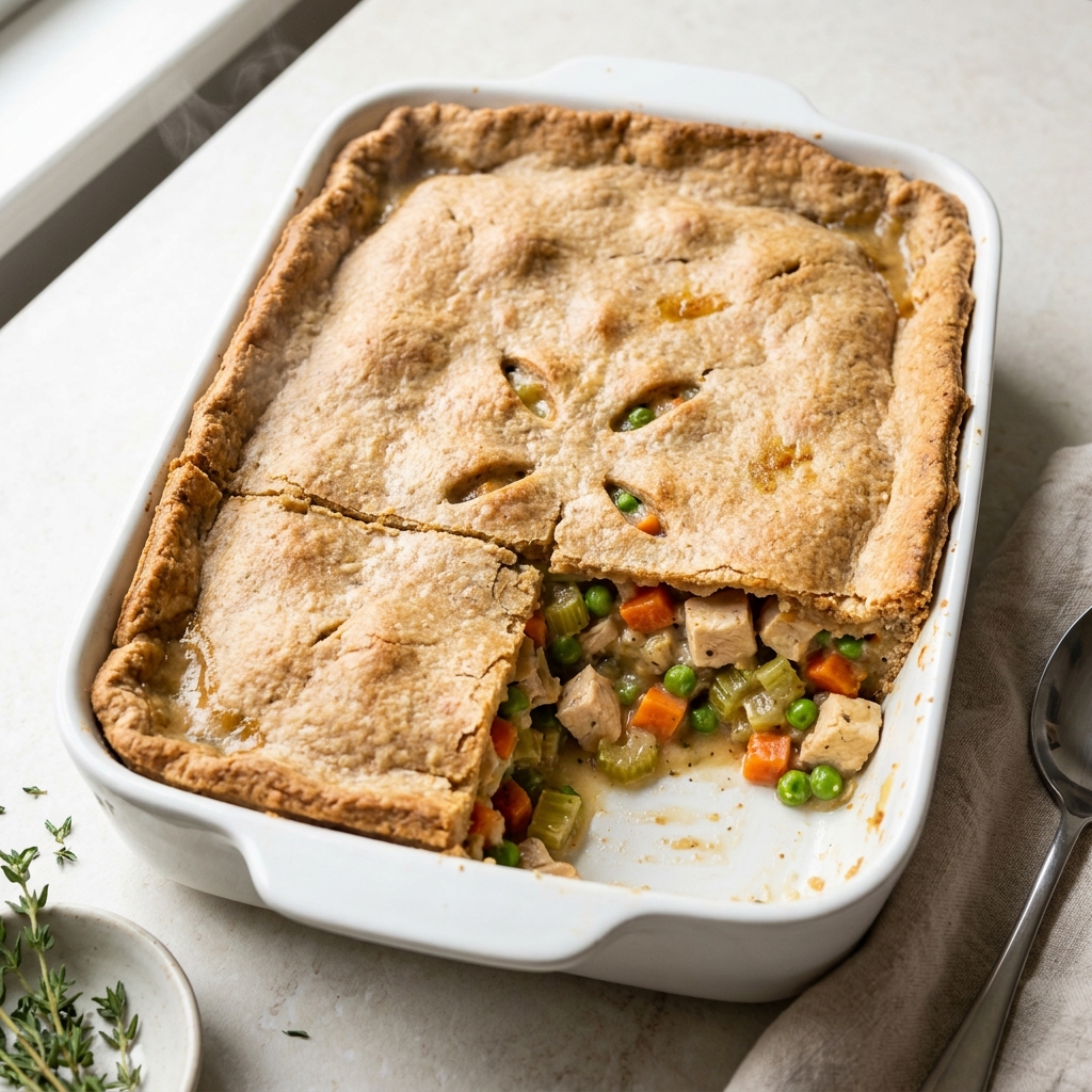 Wholesome High-Protein Chicken Pot Pie, prepared as a finished Lila recipe