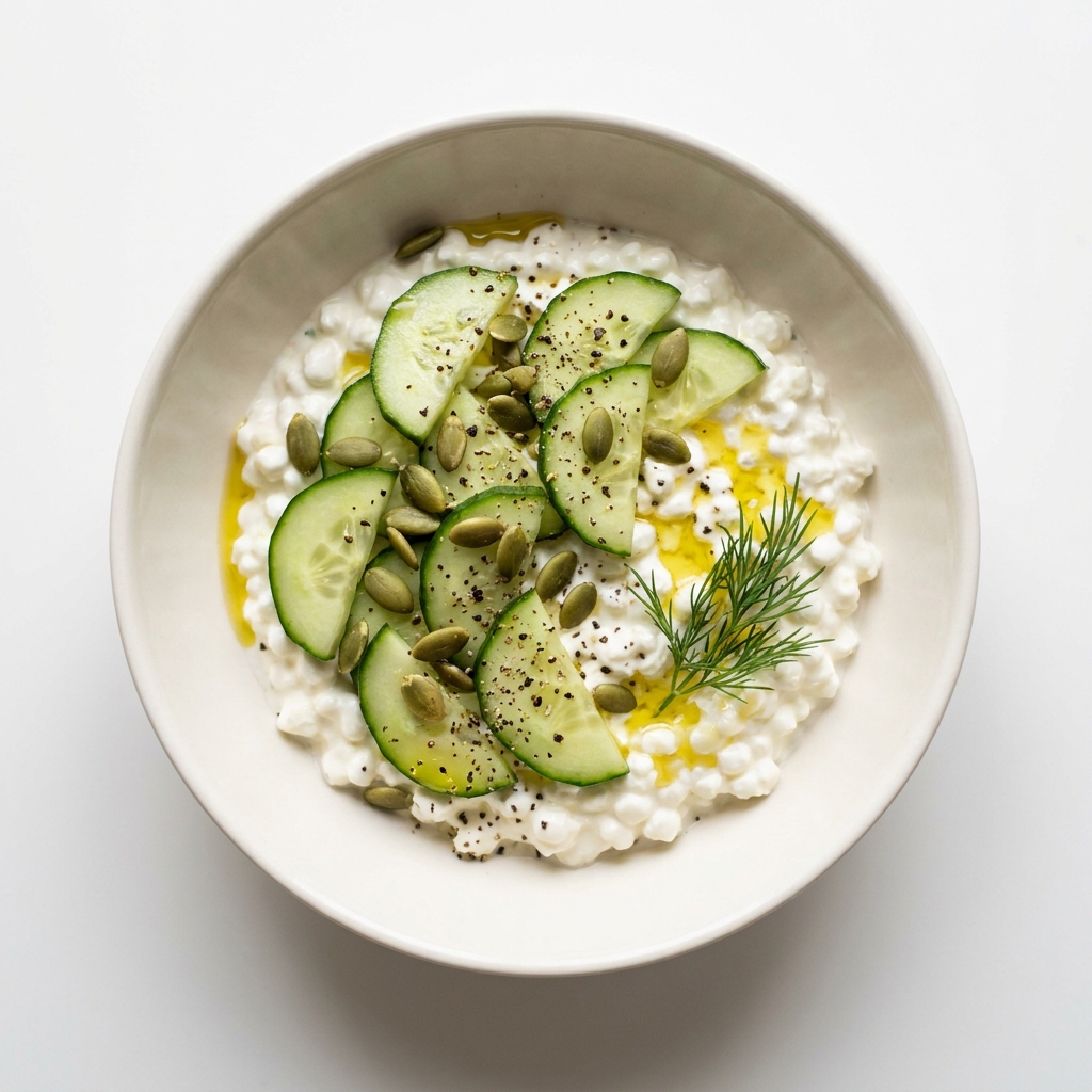 Savory Herb Cottage Cheese Bowl, prepared as a finished Lila recipe