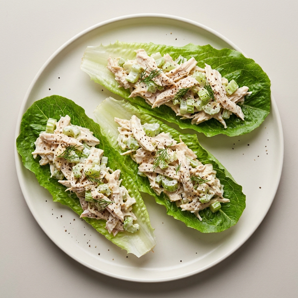 Quick Rotisserie Chicken Salad Lettuce Cups, prepared as a finished Lila recipe