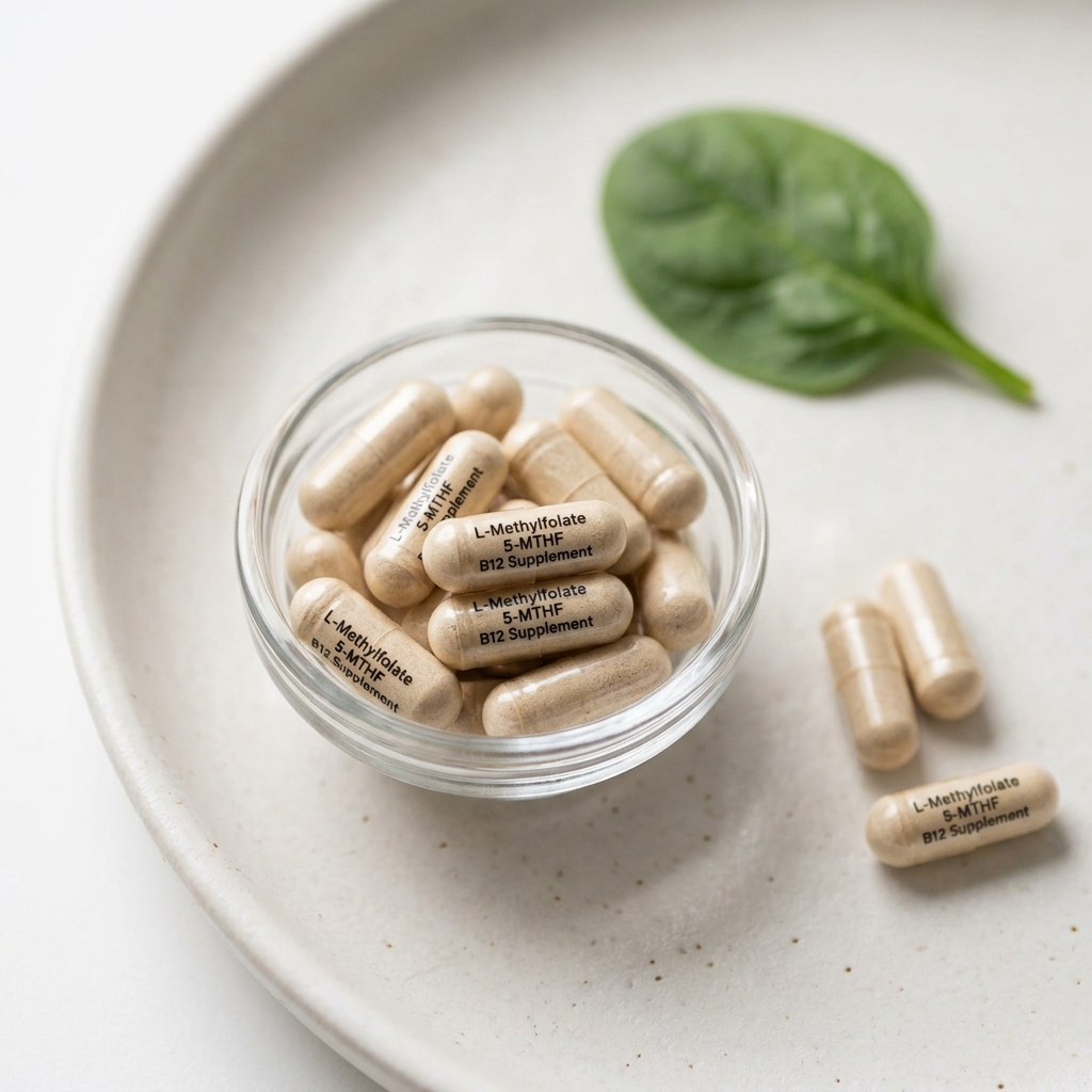 Unbranded presentation of L-Methylfolate 5-MTHF B12 Supplement