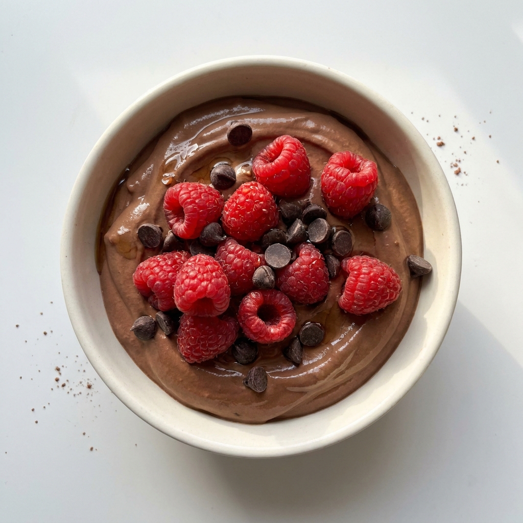 Dark Chocolate Raspberry Cottage Cheese Whip, prepared as a finished Lila recipe
