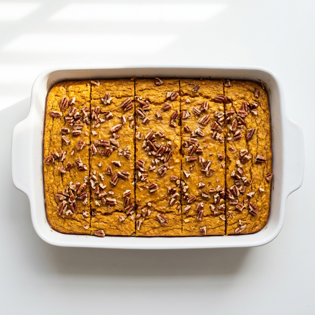 Baked Pumpkin Cottage Cheese Breakfast Bake, prepared as a finished Lila recipe