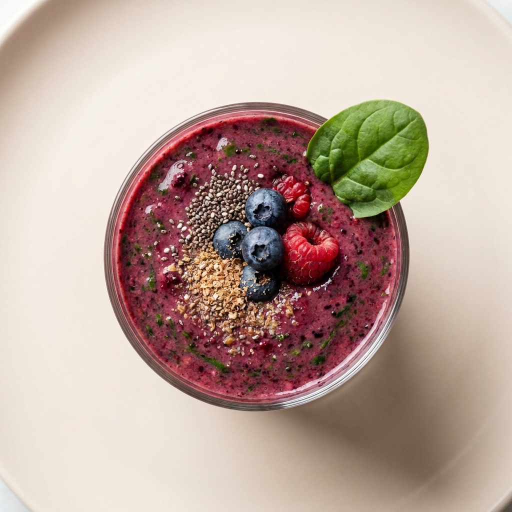 Hormone-Balancing Berry Spinach Smoothie, prepared as a finished Lila recipe