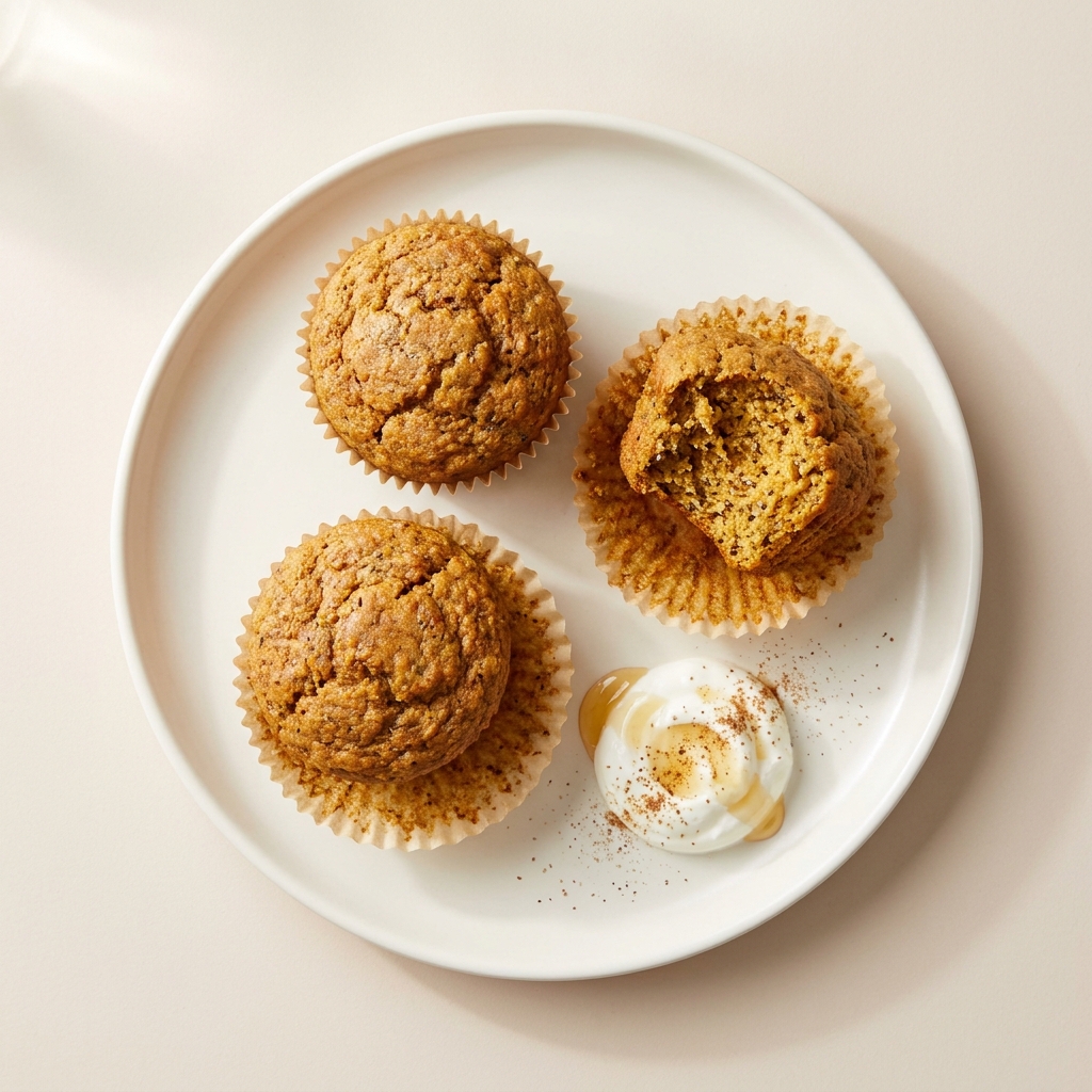 Spiced Pumpkin Yogurt Muffins, prepared as a finished Lila recipe