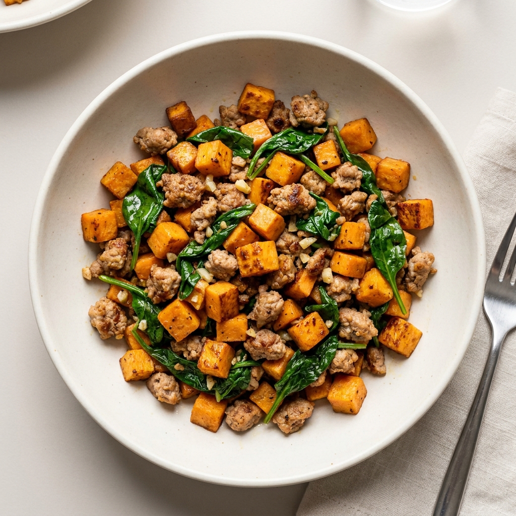 15-Minute Turkey Sweet Potato Skillet, prepared as a finished Lila recipe