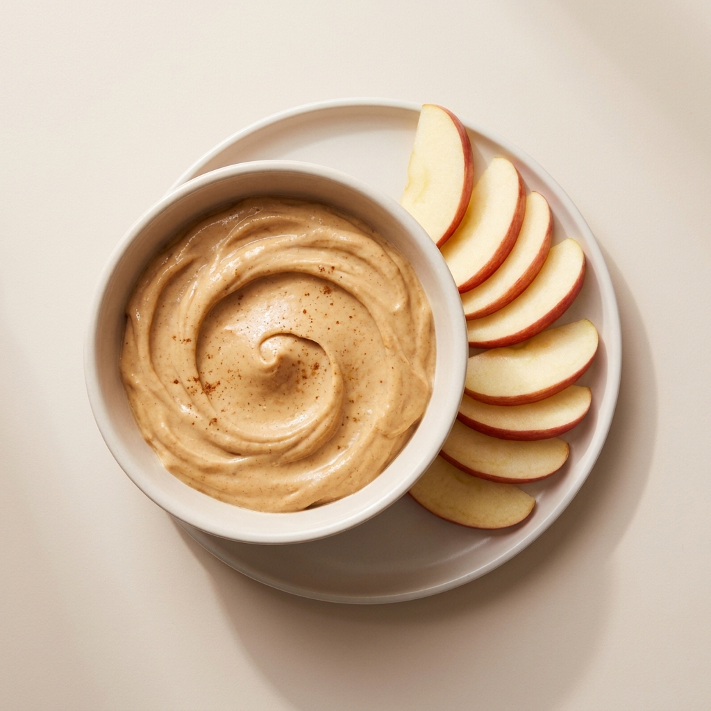 Creamy Peanut Butter Yogurt Dip with Crisp Apple, prepared as a finished Lila recipe
