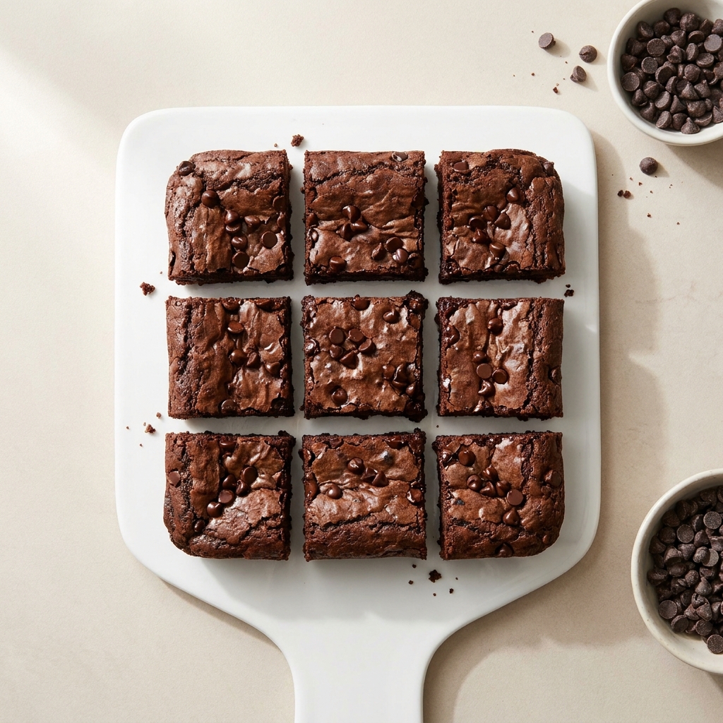Fudgy Black Bean Brownies, prepared as a finished Lila recipe