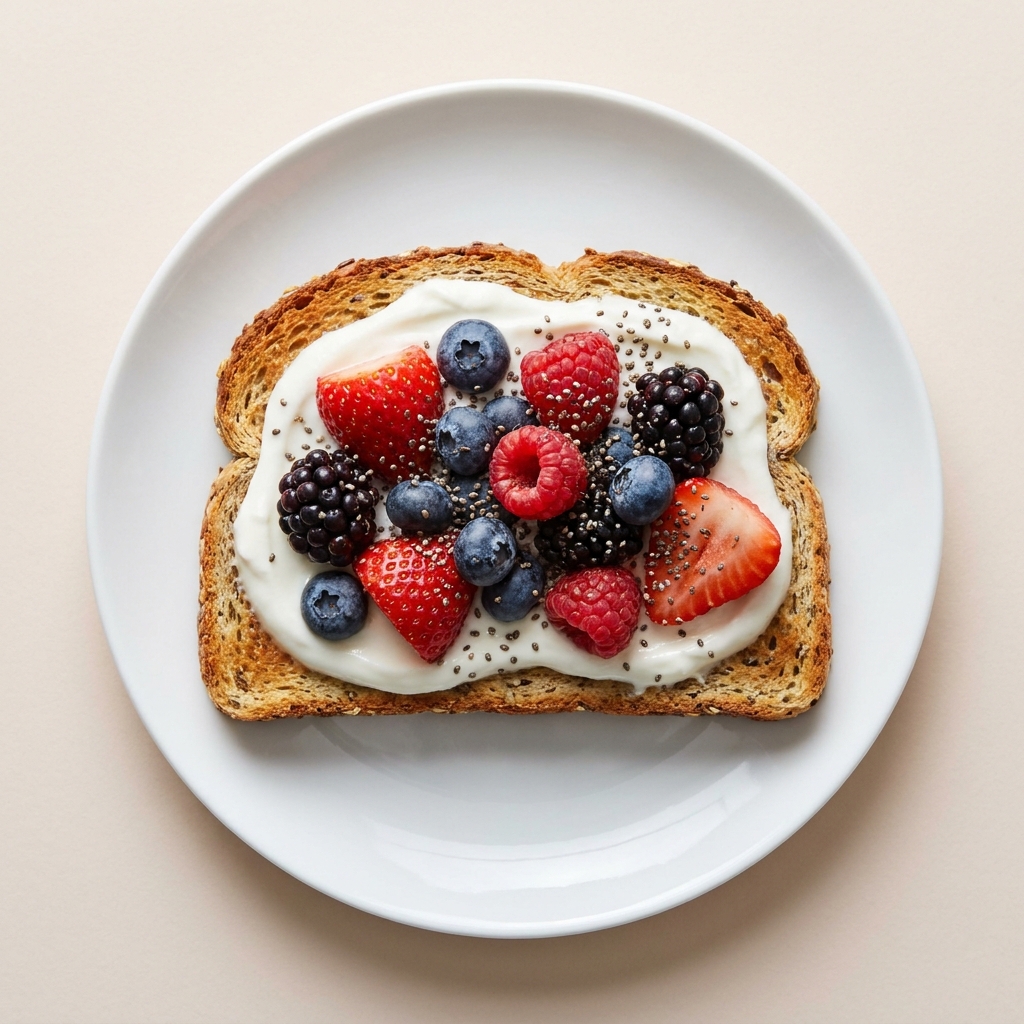 Berry Seeded Greek Yogurt Toast, a recipe made by the Lila community