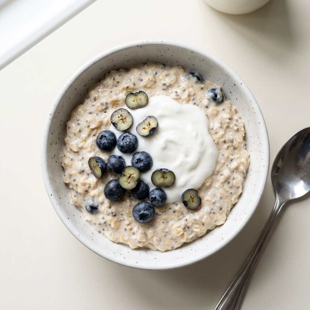 Quick Coconut Blueberry Protein Oats, prepared as a finished Lila recipe