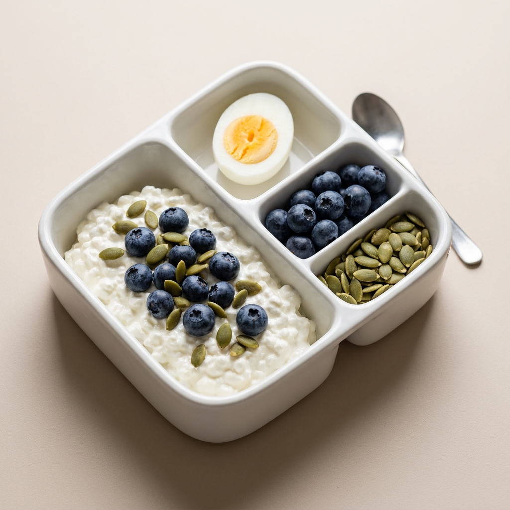 Night Shift Protein and Berry Snack Box, prepared as a finished Lila recipe