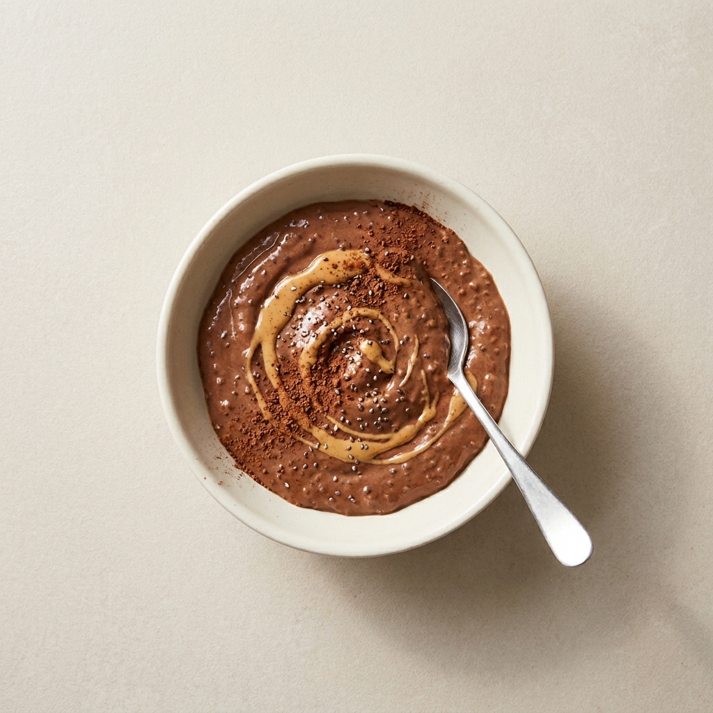 Low-FODMAP Chocolate Peanut Butter Protein Pudding, prepared as a finished Lila recipe