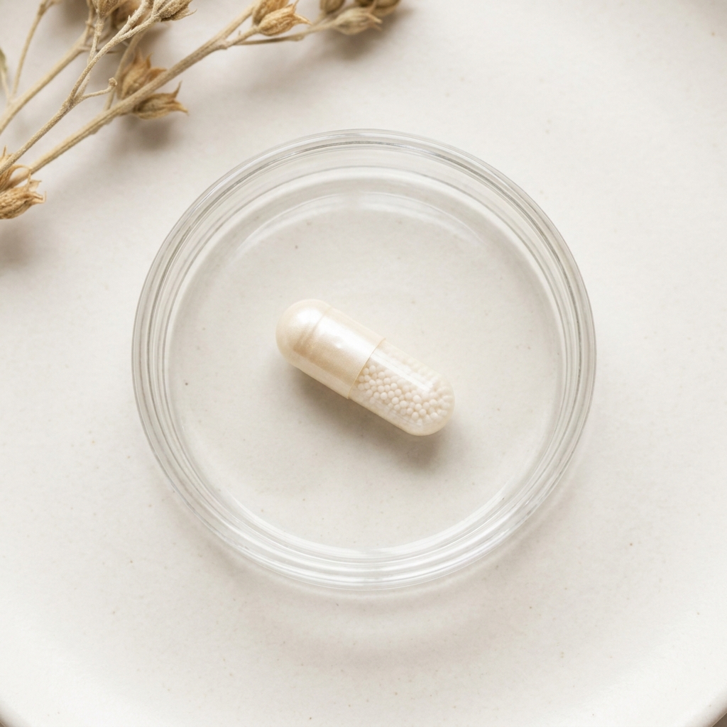 Unbranded presentation of Probiotic Supplement for Hormonal Balance