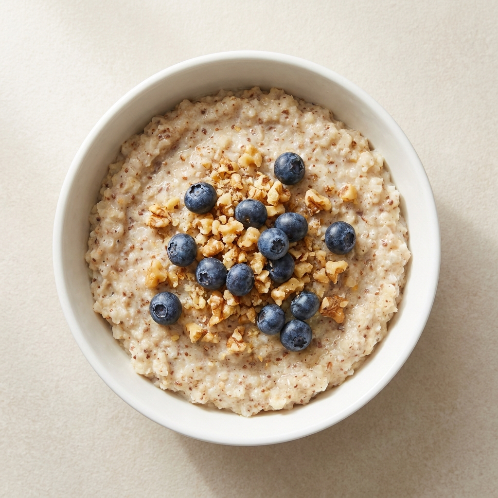 Low Carb Cauliflower Oatmeal, prepared as a finished Lila recipe