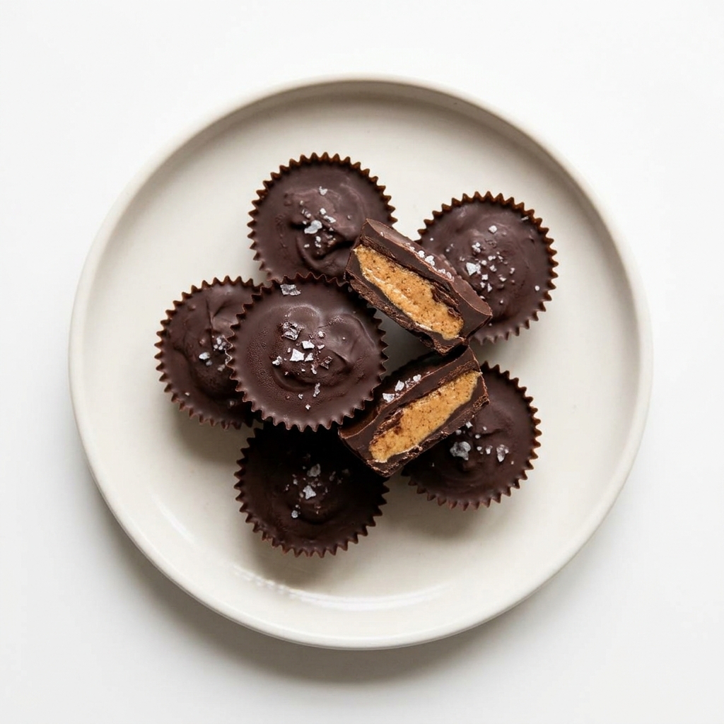 Dark Chocolate Almond Butter Cups, prepared as a finished Lila recipe